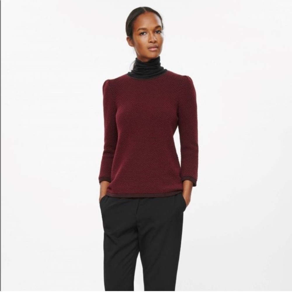 COS Burgundy Crew Neck Sweater